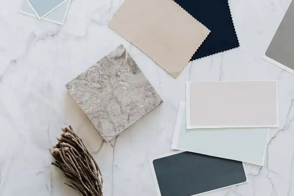 Premium leather and fabric swatches
