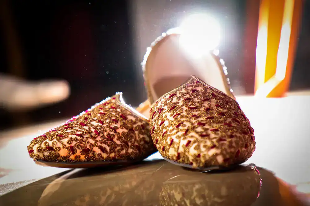 Embroidered festive footwear for weddings